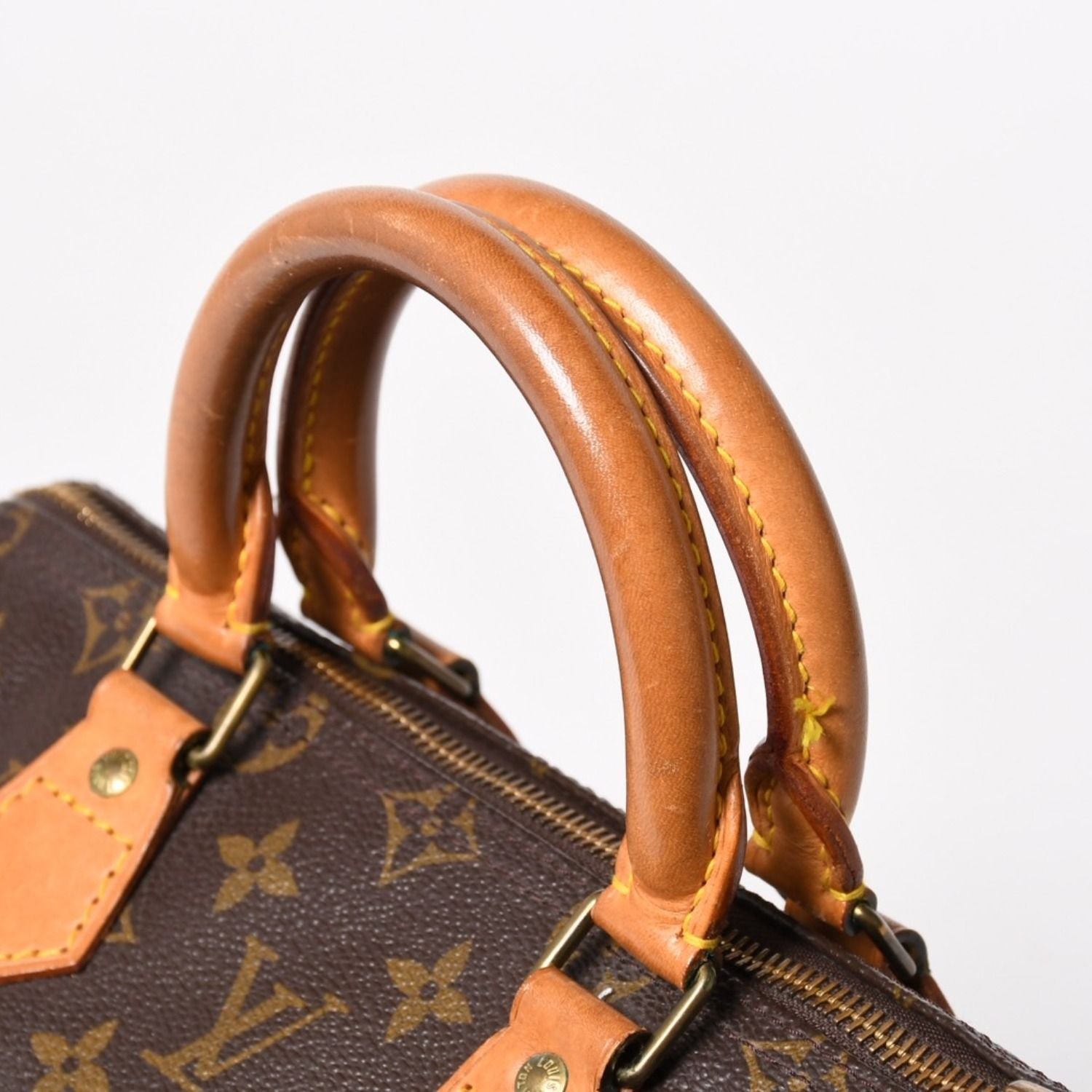 Louis Vuitton Speedy 25 Handbag Monogram Leather Brown Gold — view 5