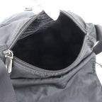 Prada Tessuto Nylon Triangle Logo Leather Shoulder Bag Crossbody Messenger Black — view 7