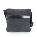 Prada Tessuto Nylon Triangle Logo Leather Shoulder Bag Crossbody Messenger Black — view 3