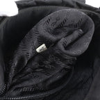 Prada Tessuto Nylon Triangle Logo Leather Shoulder Bag Crossbody Messenger Black — view 8