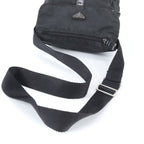Prada Tessuto Nylon Triangle Logo Leather Shoulder Bag Crossbody Messenger Black — view 2