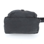 Prada Tessuto Nylon Triangle Logo Leather Shoulder Bag Crossbody Messenger Black — view 5
