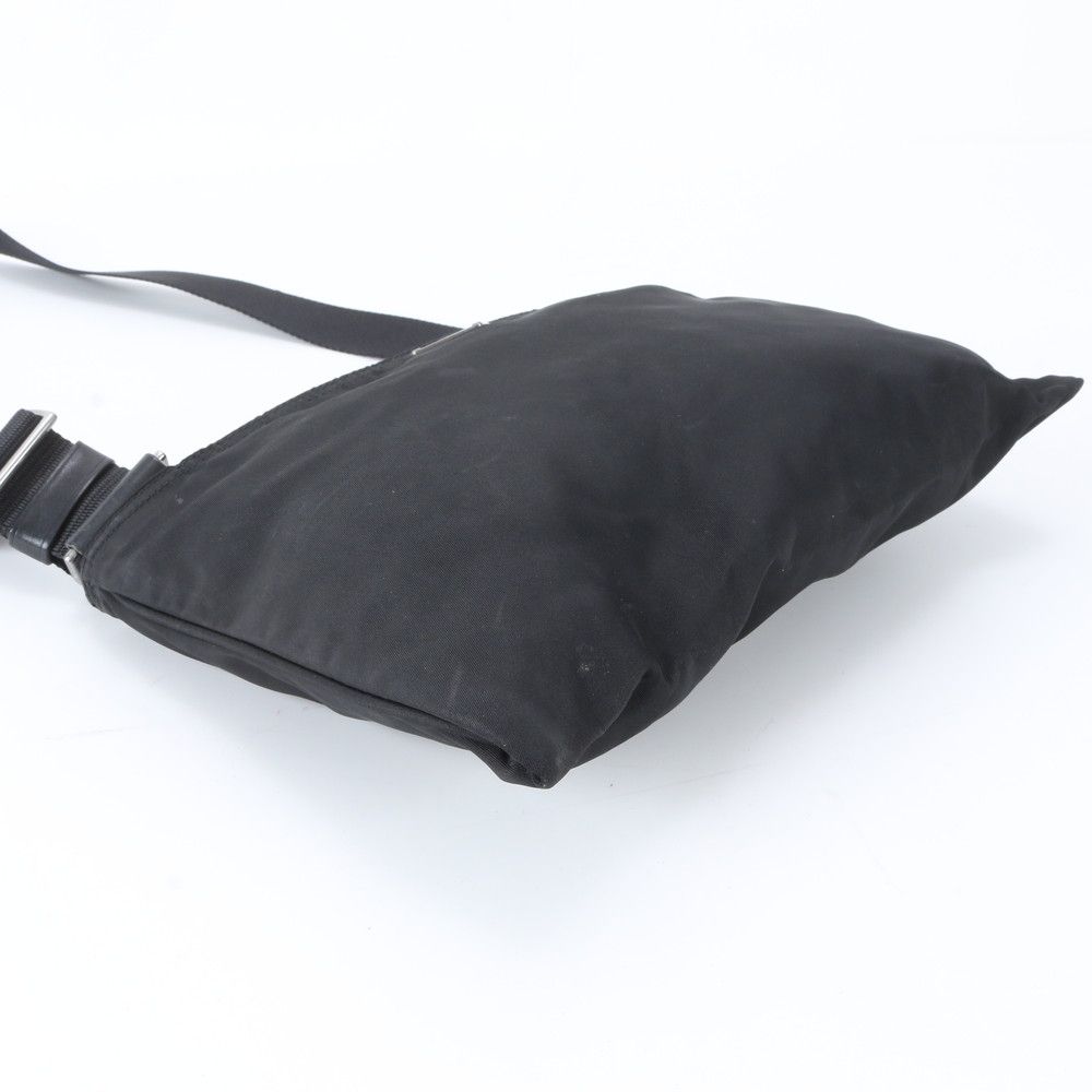 Prada Tessuto Nylon Triangle Logo Shoulder Bag Crossbody Messenger Black — view 3