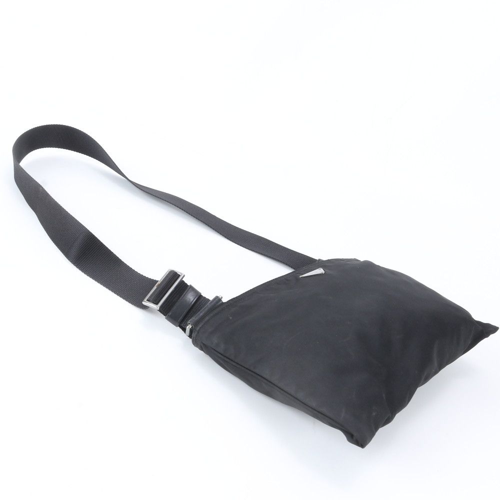 Prada Tessuto Nylon Triangle Logo Shoulder Bag Crossbody Messenger Black — view 2
