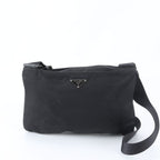 Prada Tessuto Nylon Triangle Logo Shoulder Bag Crossbody Messenger Black