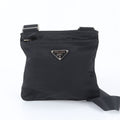 Prada Tessuto Nylon Triangle Logo Shoulder Bag Crossbody Messenger Black