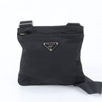 Prada Tessuto Nylon Triangle Logo Shoulder Bag Crossbody Messenger Black