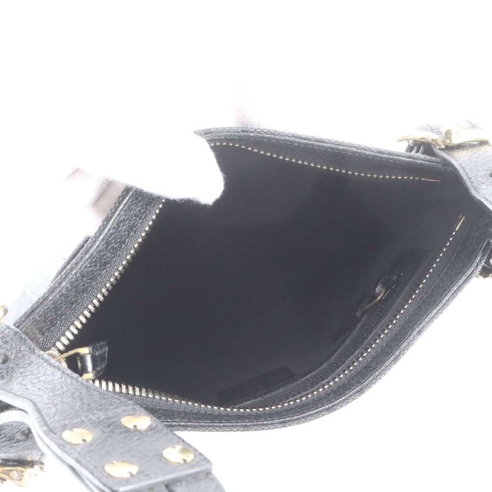 Gucci GG Canvas Leather Shoulder Bag Crossbody Hand Tote Black — view 7