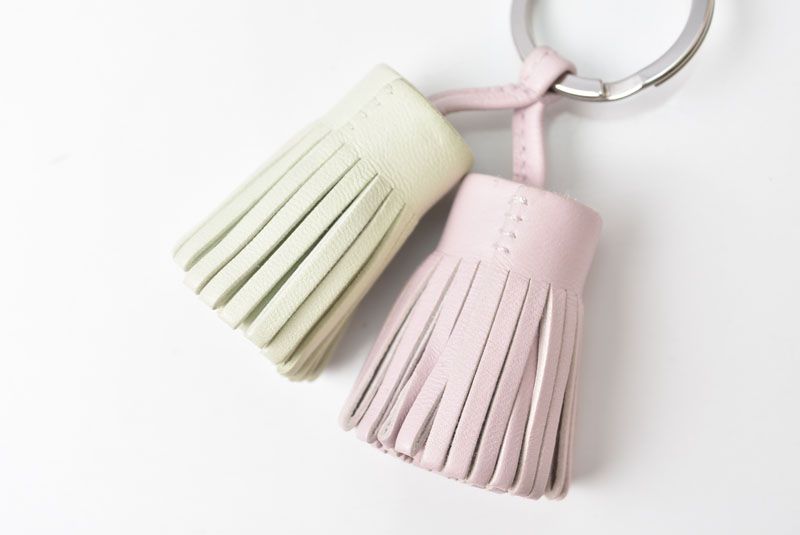 Hermes Key Ring Key Holder Charm Carmen Unodos Pink Green — view 4