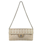 Chanel Shoulder Bag CC Logo Nylon Beige