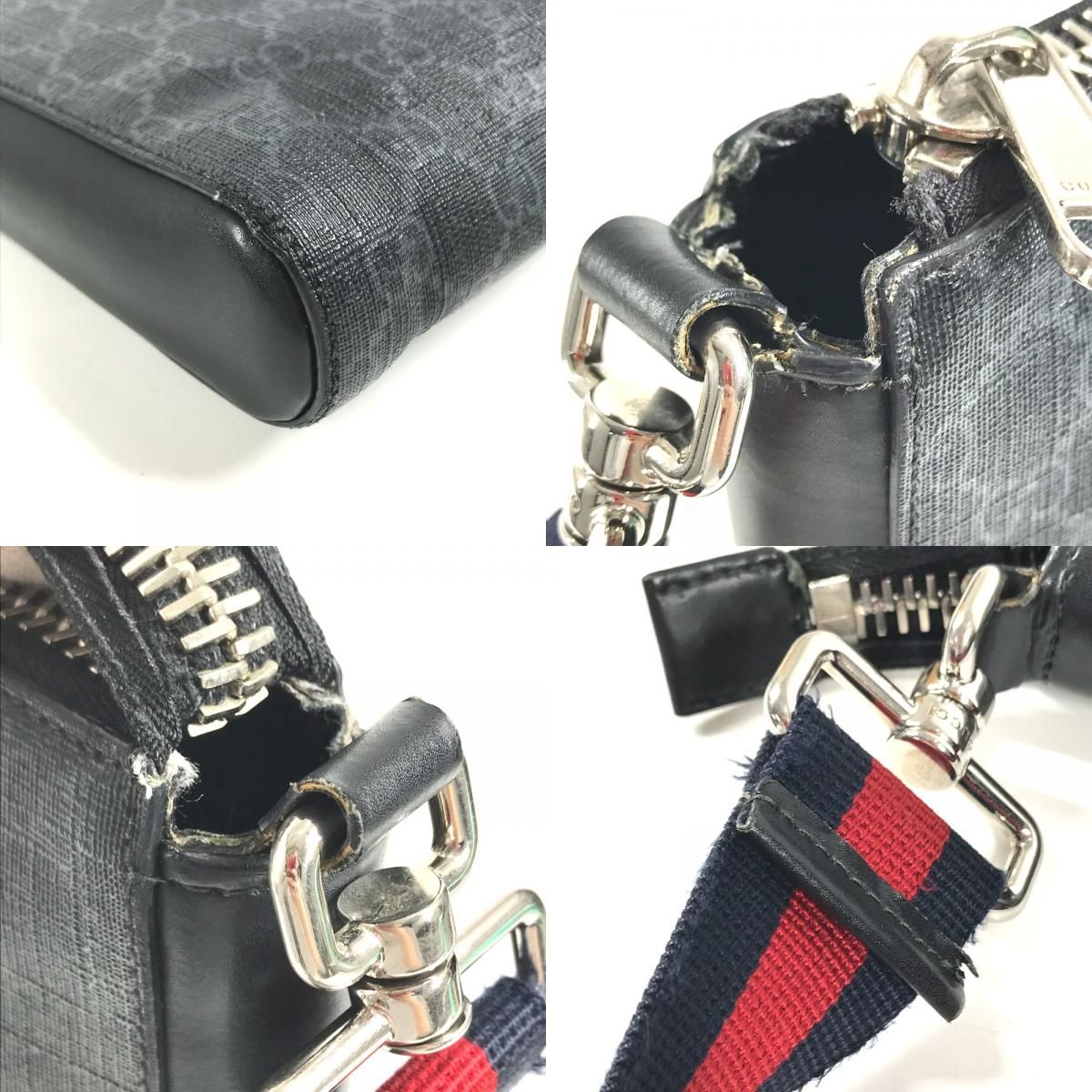Gucci Shoulder Bag Courier GG Supreme Canvas Black