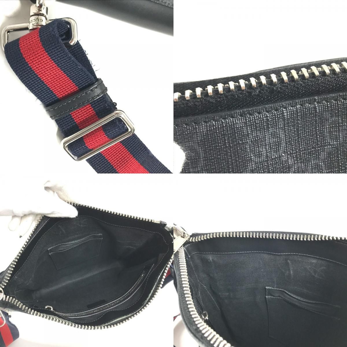 Gucci Shoulder Bag Courier GG Supreme Canvas Black
