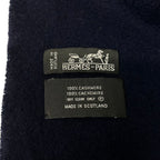 Hermes Shawl Dark Navy Cashmere Scarf — view 2
