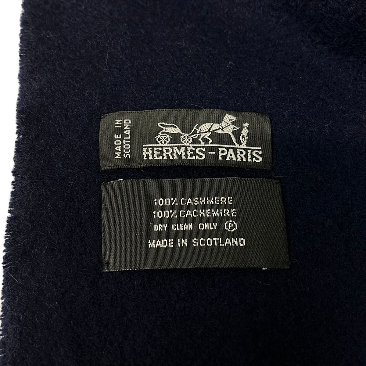 Hermes Shawl Dark Navy Cashmere Scarf — view 2