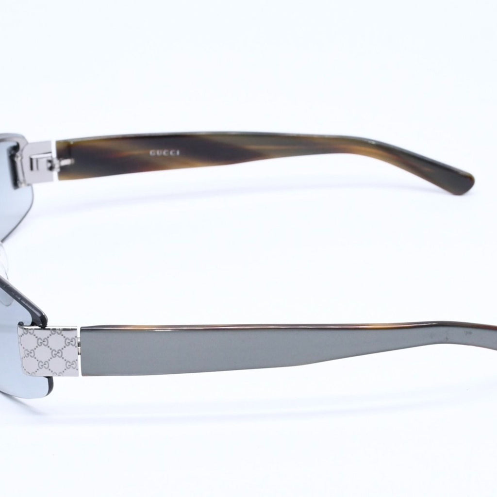 Gucci Sunglasses Eyewear Khaki Lens Temple Silver — view 5
