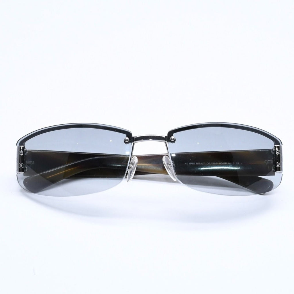 Gucci Sunglasses Eyewear Khaki Lens Temple Silver