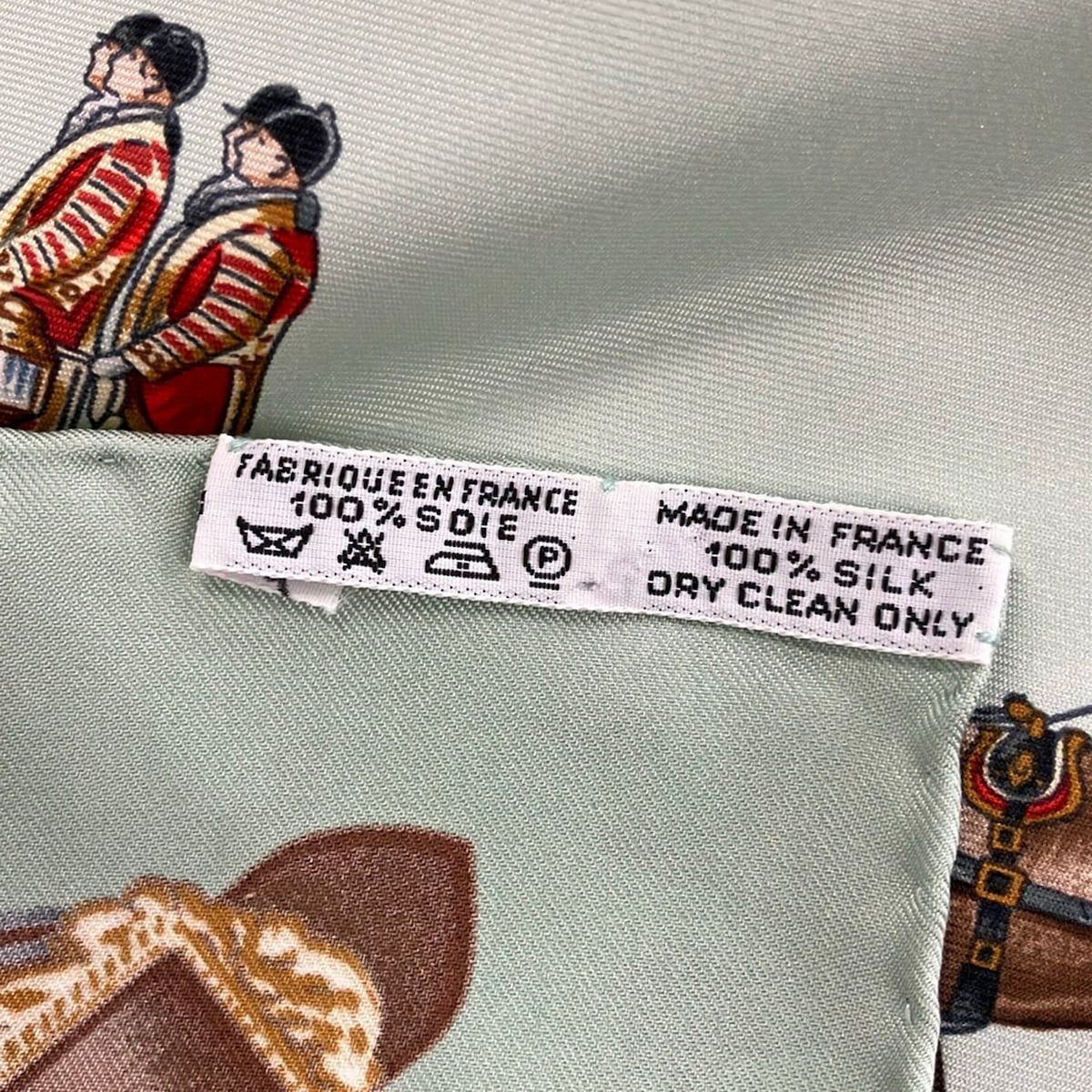 Hermes Scarf Carre 90 Light Green Gold Brown Red Multi the Royal Mews Silk — view 3