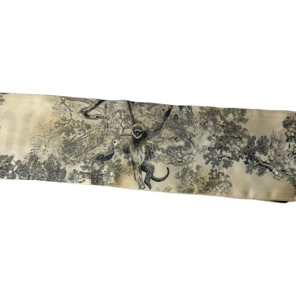 Dior Scarf White Gray Ribbon Toile de Jouy — view 3