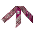Hermes Scarf Twill Pink White Multi Ribbon Horse Star Dot Pattern