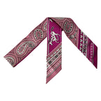 Hermes Scarf Twill Pink White Multi Ribbon Horse Star Dot Pattern