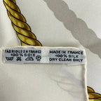 Hermes Scarf Carre 90 White Gold Blue les Cavaliers D'or — view 3