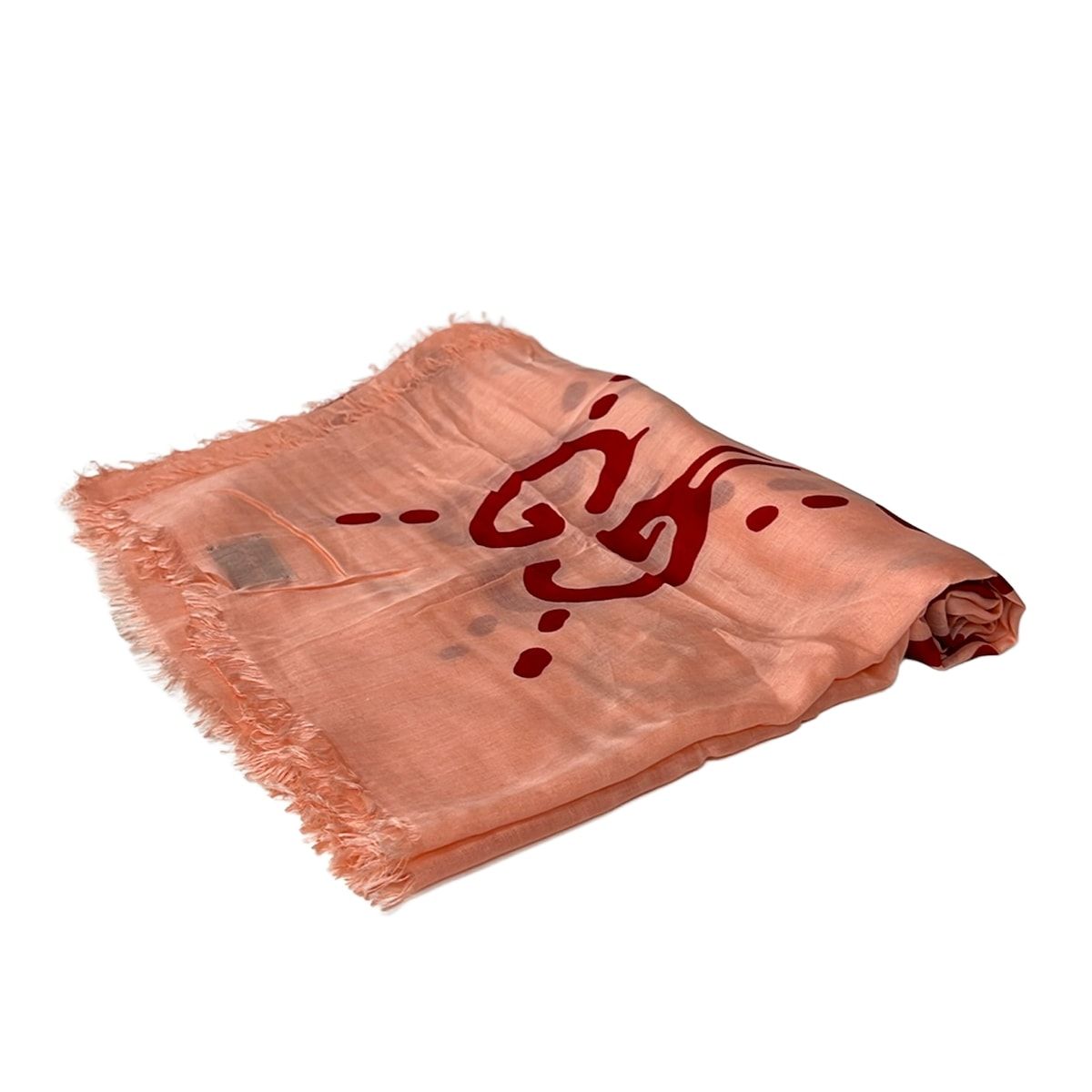 Gucci Shawl Pink Beige Red Silk Scarf