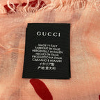 Gucci Shawl Pink Beige Red Silk Scarf — view 4
