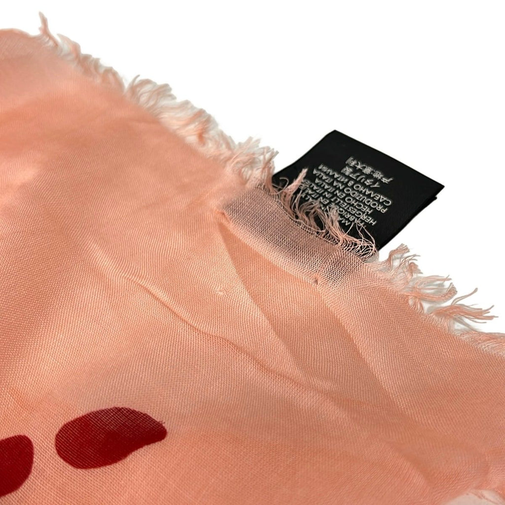 Gucci Shawl Pink Beige Red Silk Scarf — view 6