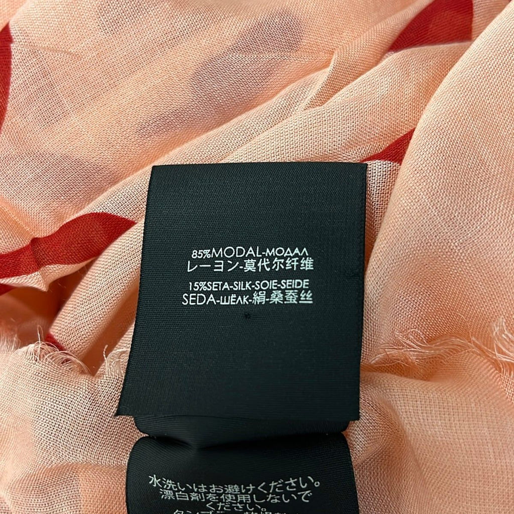 Gucci Shawl Pink Beige Red Silk Scarf — view 3