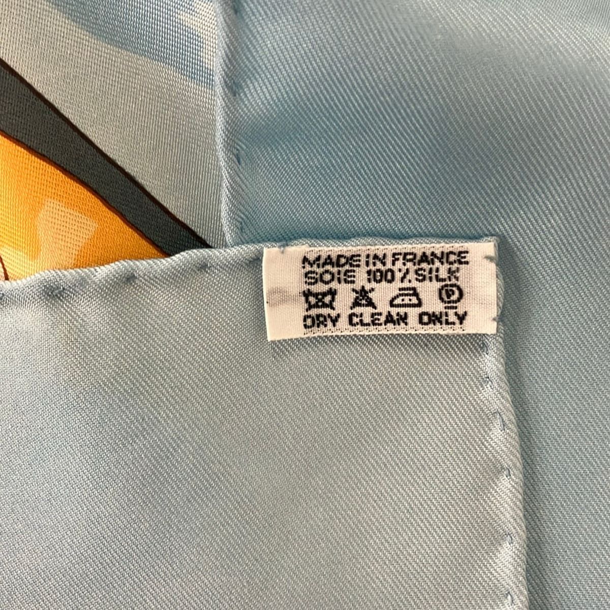 Hermes Scarf Carre 90 Light Blue Beige Multi Marche Flottant du Lac Inle — view 3