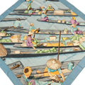 Hermes Scarf Carre 90 Light Blue Beige Multi Marche Flottant du Lac Inle