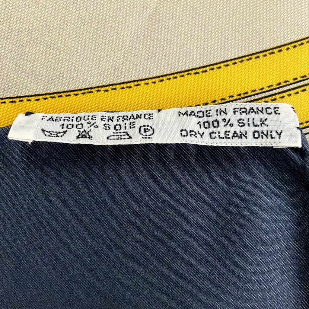 Hermes Scarf Carre 90 White Navy Multi Grande Tenue — view 3