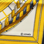 Hermes Scarf Carre 90 White Navy Multi Grande Tenue — view 2