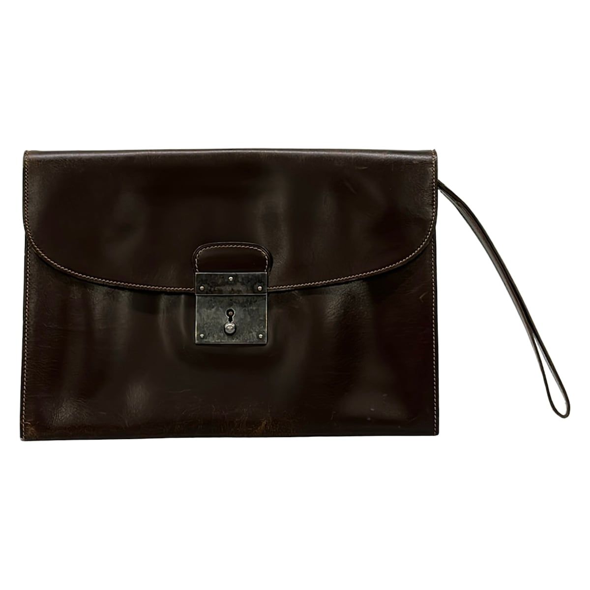 Hermes Second Bag Kirius Dark Brown Leather