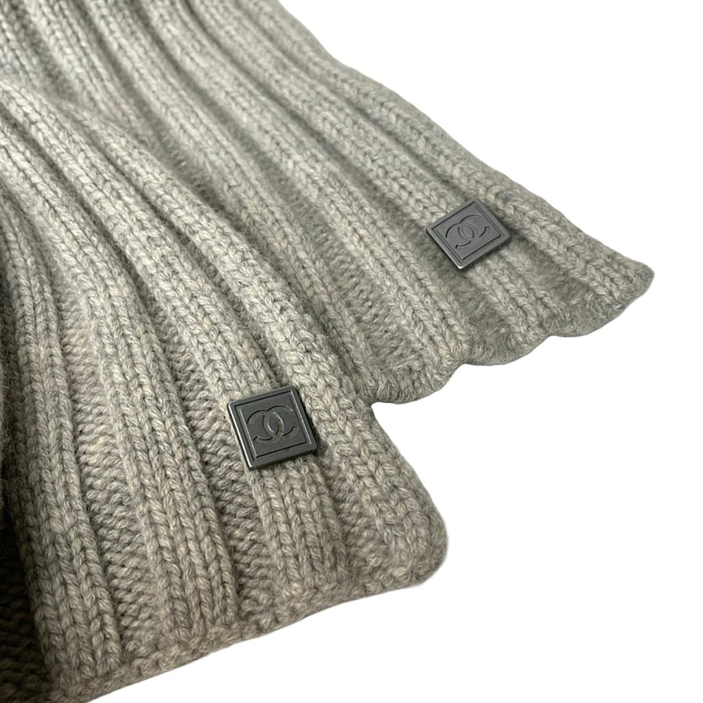 Chanel Scarf Sports Line Light Gray Cashmere — view 4