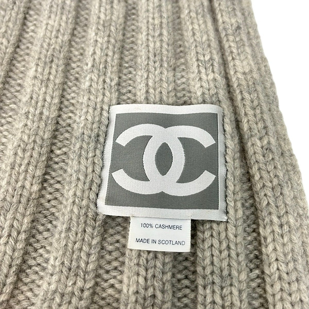 Chanel Scarf Sports Line Light Gray Cashmere — view 2