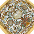 Hermes Scarf Carre Plisse White Yellow Multi D'ecoup