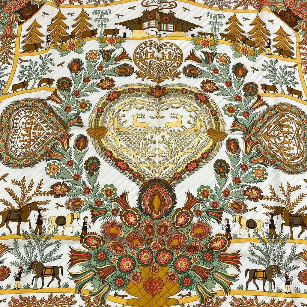Hermes Scarf Carre Plisse White Yellow Multi D'ecoup — view 4