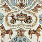 Hermes Scarf Carre 90 Ivory Light Blue Multi Paperoles — view 4