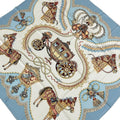 Hermes Scarf Carre 90 Ivory Light Blue Multi Paperoles