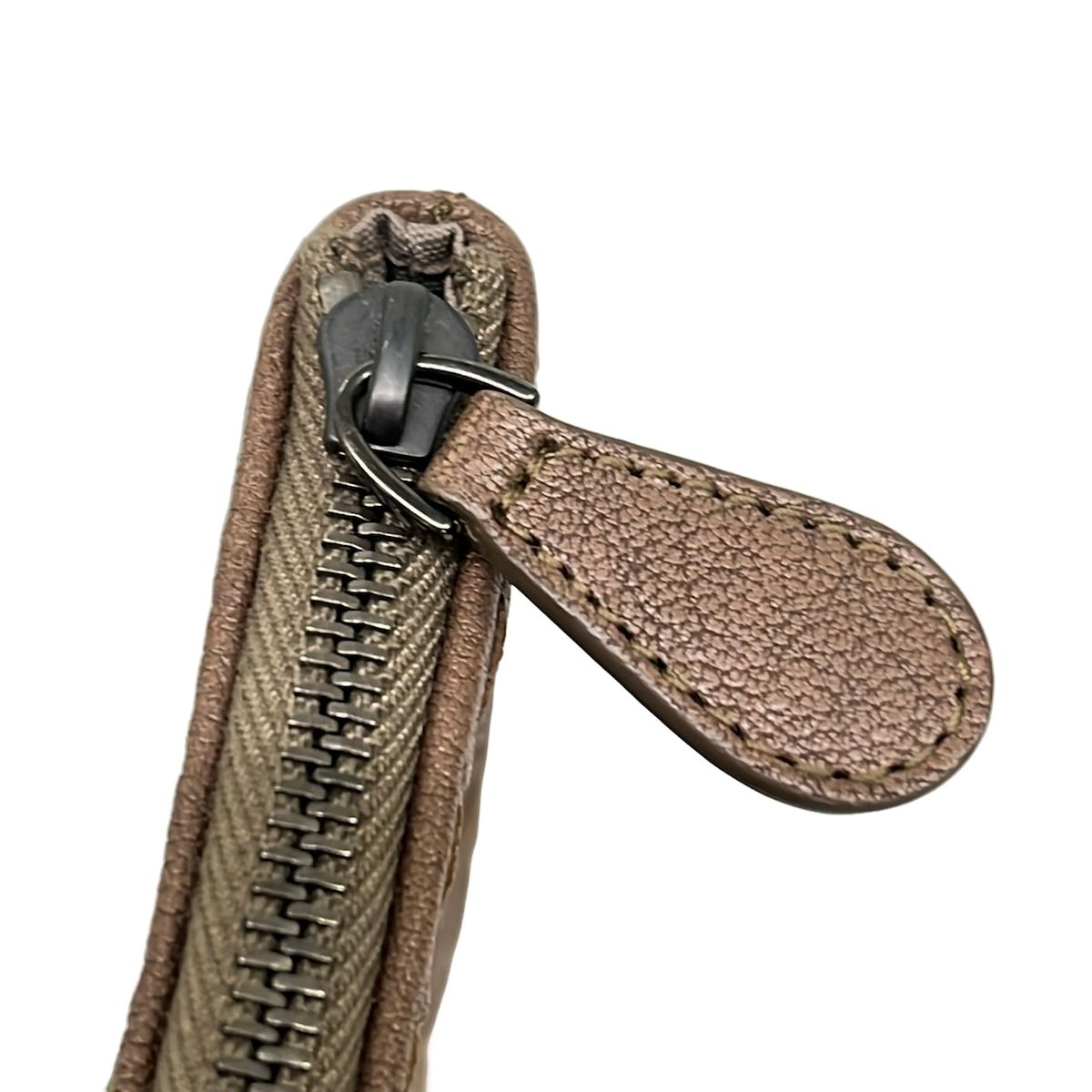 Bottega Veneta Clutch Intrecciato Dark Brown Beige Green Leather — view 9