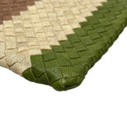 Bottega Veneta Clutch Intrecciato Dark Brown Beige Green Leather — view 6