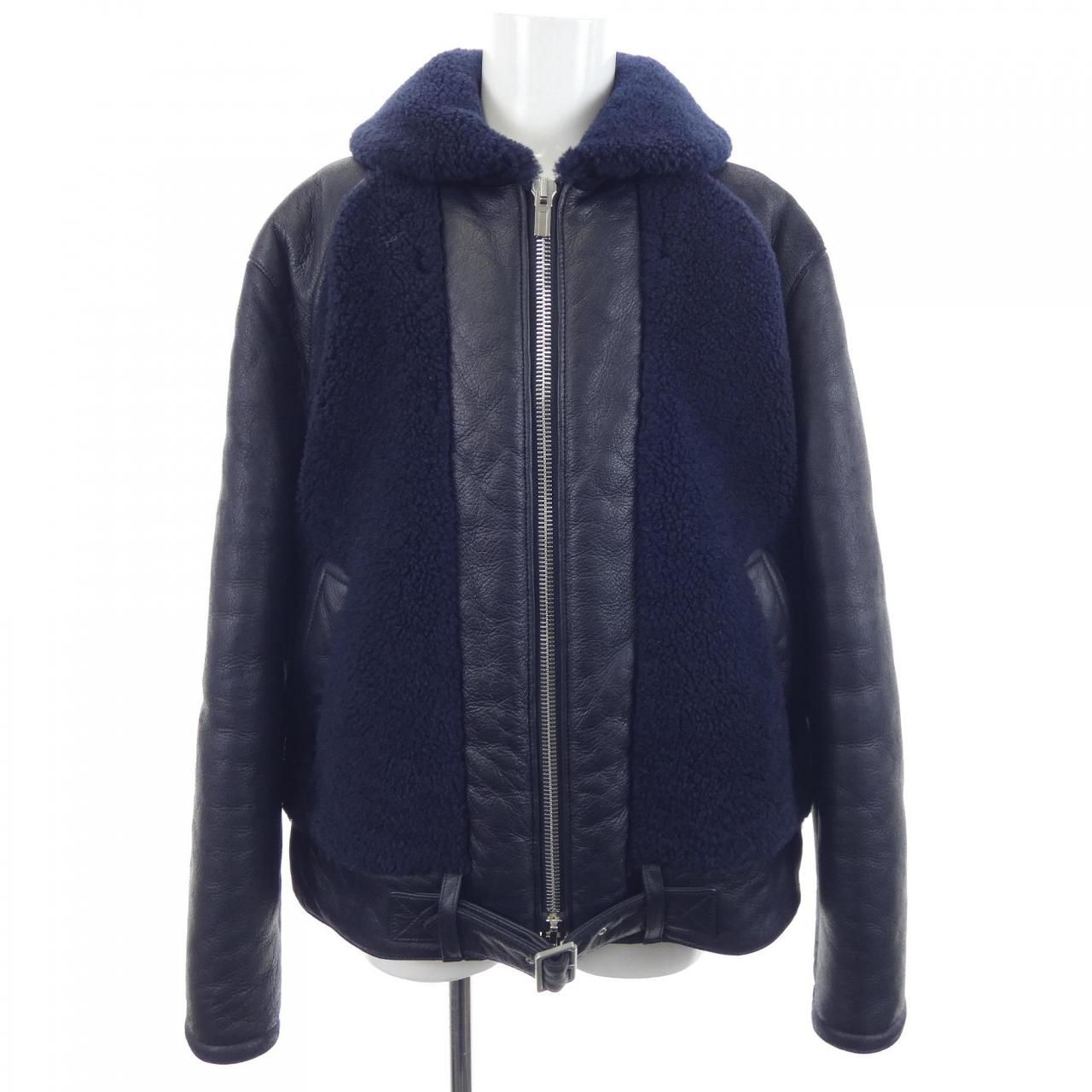Hermes Shearling Jacket Navy