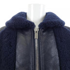 Hermes Shearling Jacket Navy — view 5