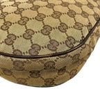 Gucci Shoulder Bag GG Pattern Dark Brown Beige Leather — view 6