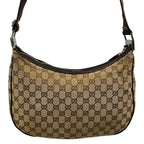 Gucci Shoulder Bag GG Pattern Dark Brown Beige Leather — view 3