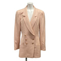 Chanel Jacket 40 M Light Pink Long Sleeve CC Logo Button Double Spring Autumn