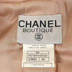 Chanel Jacket 40 M Light Pink Long Sleeve CC Logo Button Double Spring Autumn — view 3