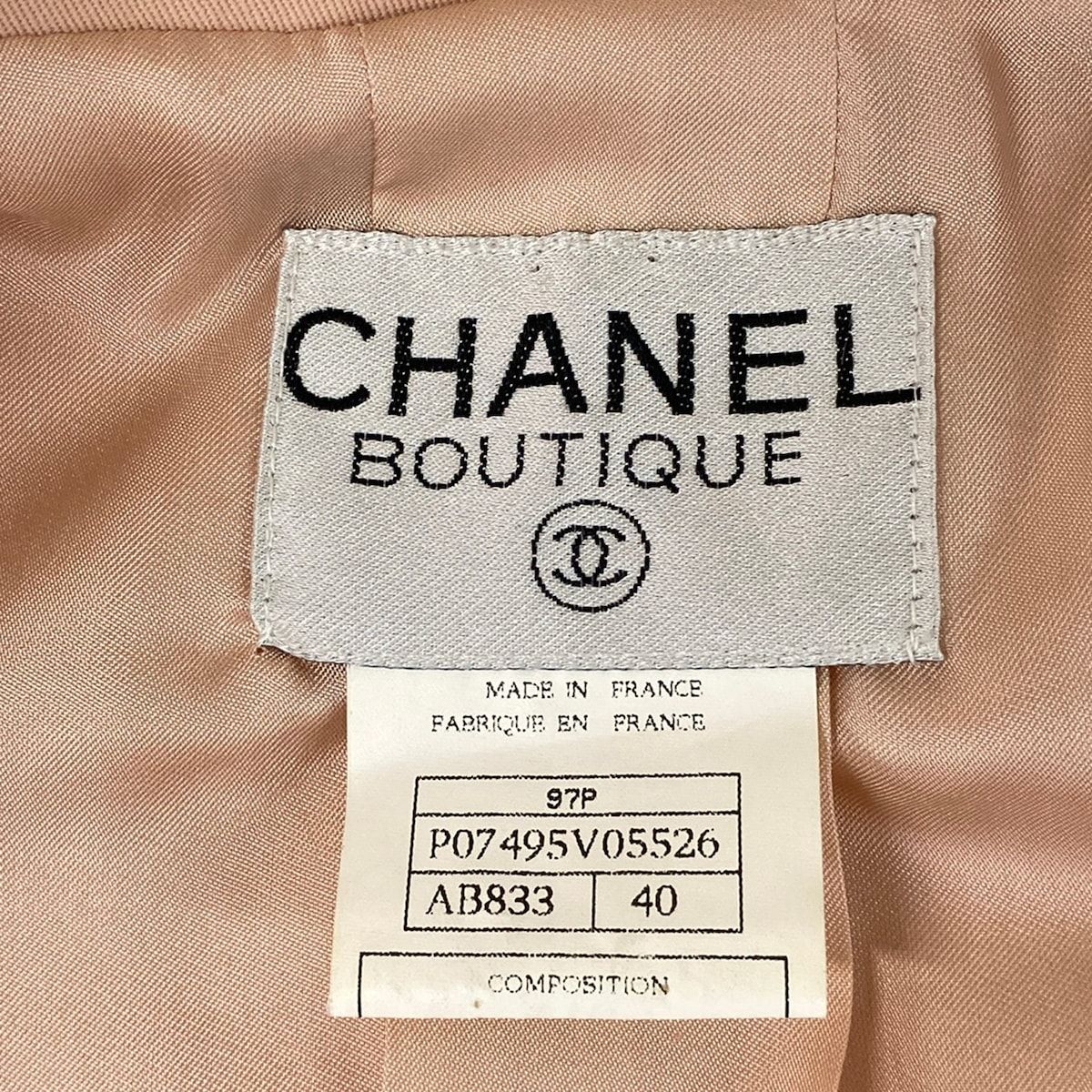 Chanel Jacket 40 M Light Pink Long Sleeve CC Logo Button Double Spring Autumn — view 3