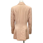 Chanel Jacket 40 M Light Pink Long Sleeve CC Logo Button Double Spring Autumn — view 2
